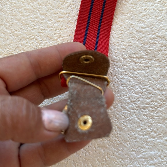 Vintage | Buxton Suspenders | Red | Leather | Gold Tone Hardware | New Condition - Picture 9 of 9